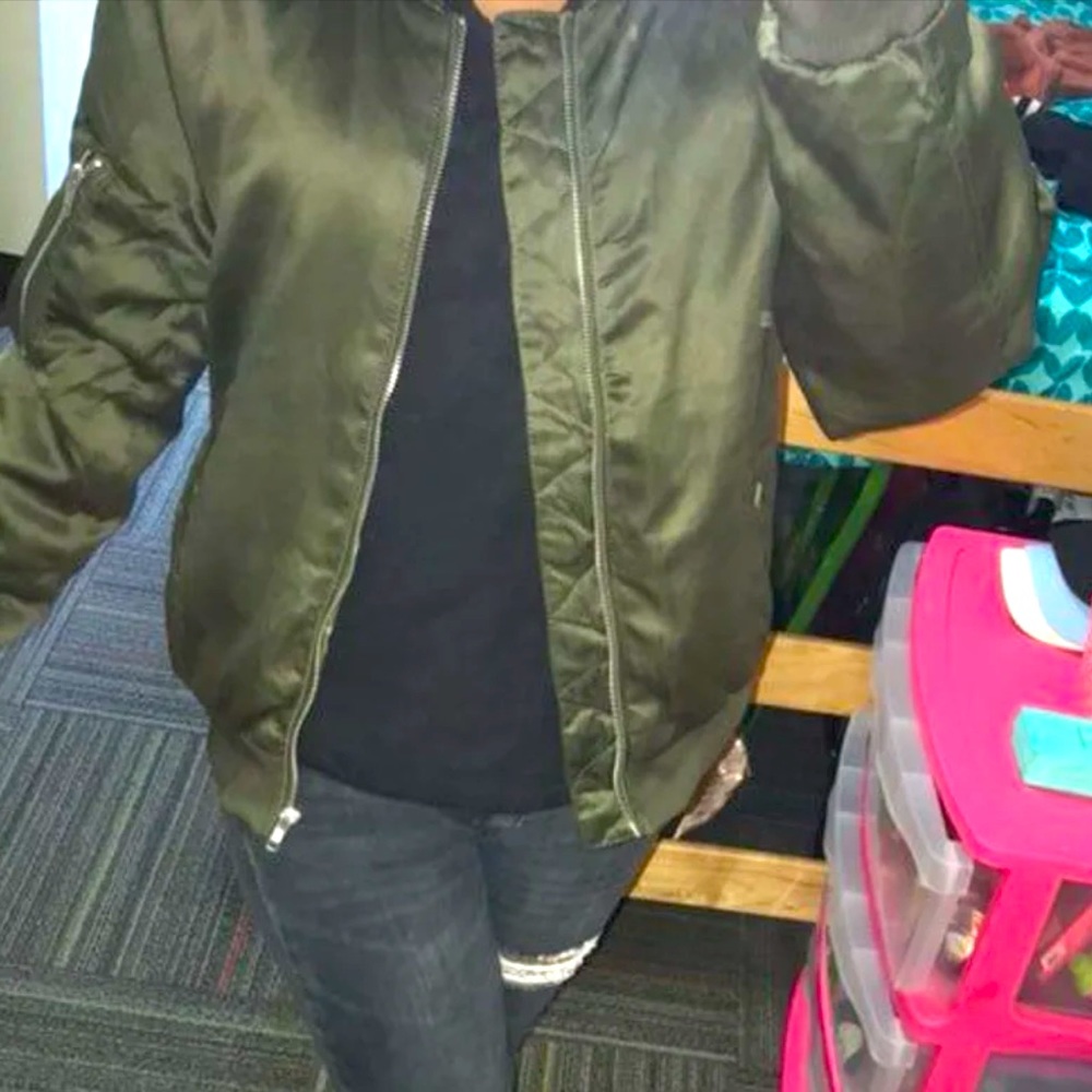 Olive Green Bomber Jacket